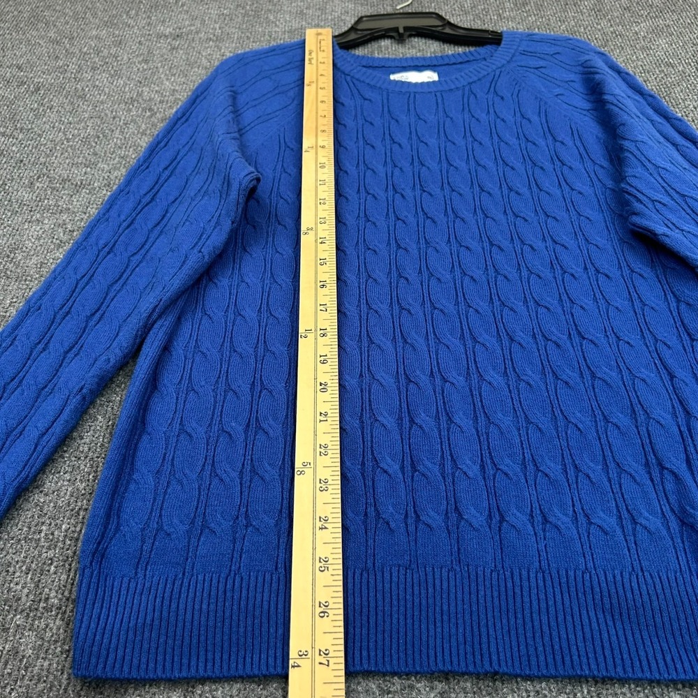Lot of 2 - Croft & Barrow Women's L Sweaters Cable Knit Long Sleeve Blue Pink - Picture 7 of 16